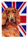 Irish Setter with English Union Jack British Flag House Flag 28x40 Porch Sleeve Pole Decorative Outside Yard Banner Artwork Wall Hanging, Polyester