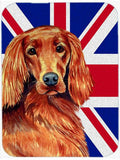 Irish Setter with English Union Jack British Flag Cutting Board Tempered Glass Kitchen Cutting Surface, Heat Resistant Chopping, Non-Slip Feet, Food Prep & Serving