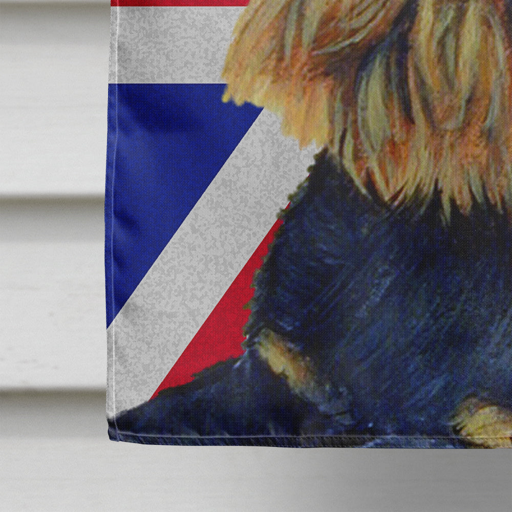 Brussels Griffon with English Union Jack British Flag House Flag 28x40 Porch Sleeve Pole Decorative Outside Yard Banner Artwork Wall Hanging, Polyester