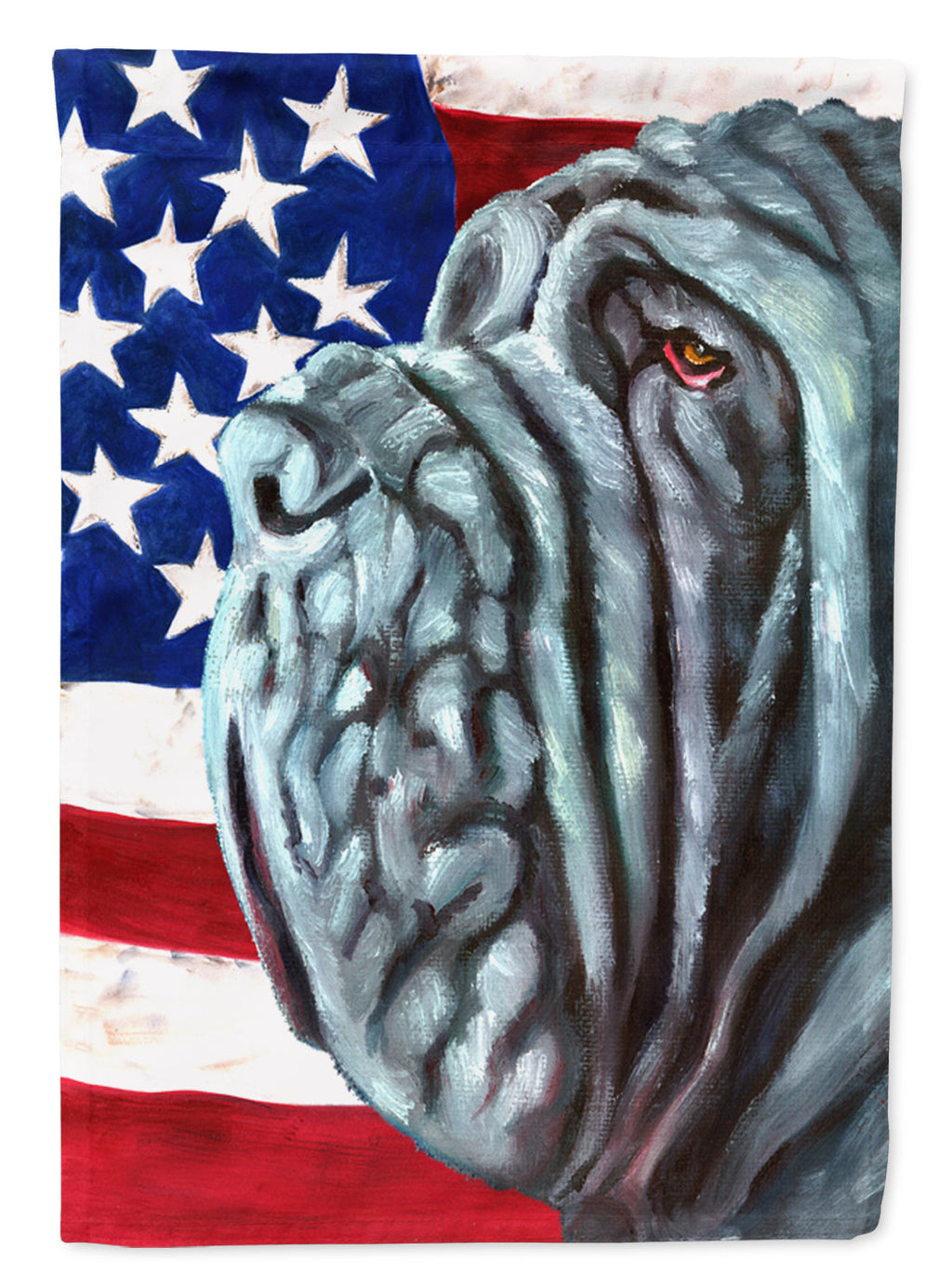 Neapolitan Mastiff USA Patriotic American Flag House Flag 28x40 Porch Sleeve Pole Decorative Outside Yard Banner Artwork Wall Hanging, Polyester