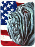 Neapolitan Mastiff USA Patriotic American Flag Cutting Board Tempered Glass Kitchen Cutting Surface, Heat Resistant Chopping, Non-Slip Feet, Food Prep & Serving