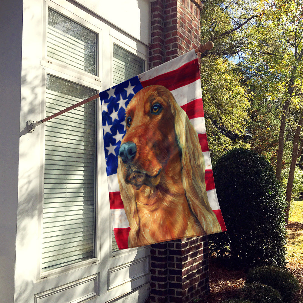 Irish Setter USA Patriotic American Flag House Flag 28x40 Porch Sleeve Pole Decorative Outside Yard Banner Artwork Wall Hanging, Polyester