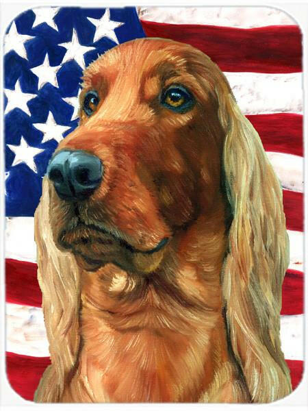 Irish Setter USA Patriotic American Flag Cutting Board Tempered Glass Kitchen Cutting Surface, Heat Resistant Chopping, Non-Slip Feet, Food Prep & Serving