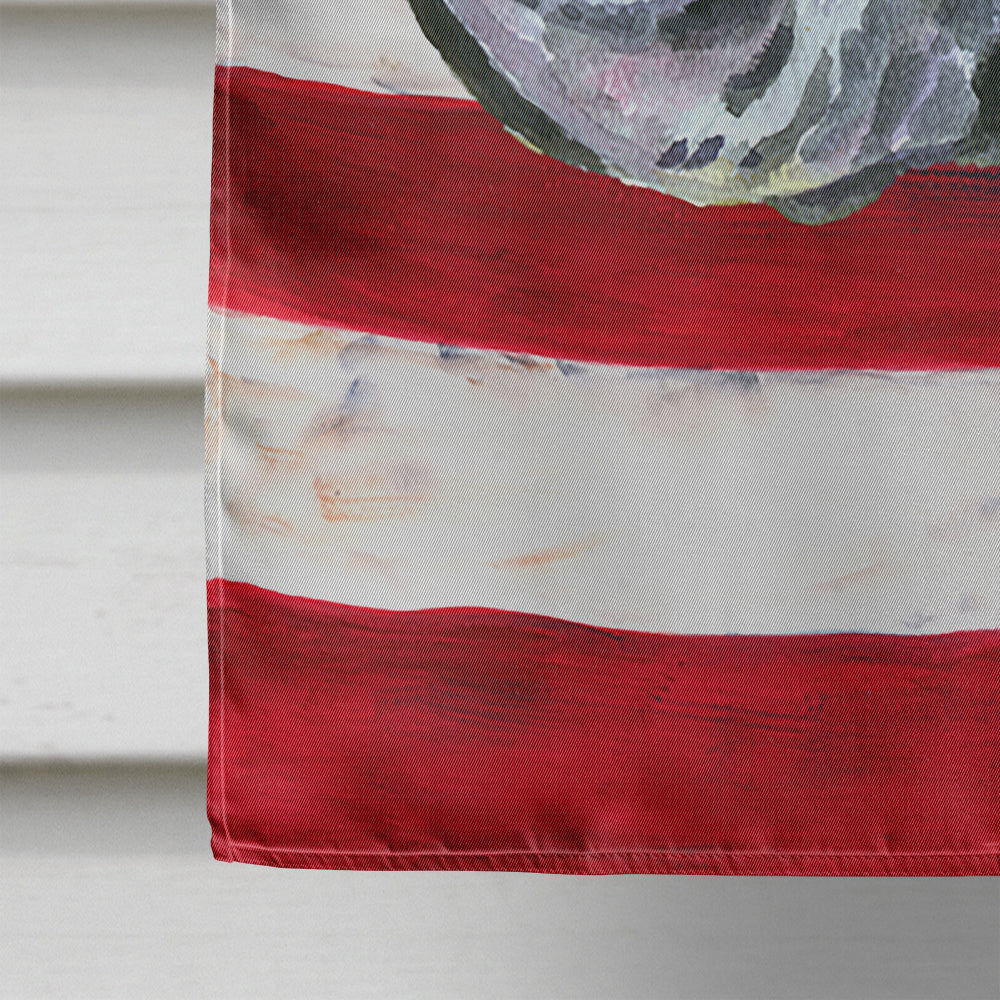 Black Great Dane USA Patriotic American Flag House Flag 28x40 Porch Sleeve Pole Decorative Outside Yard Banner Artwork Wall Hanging, Polyester