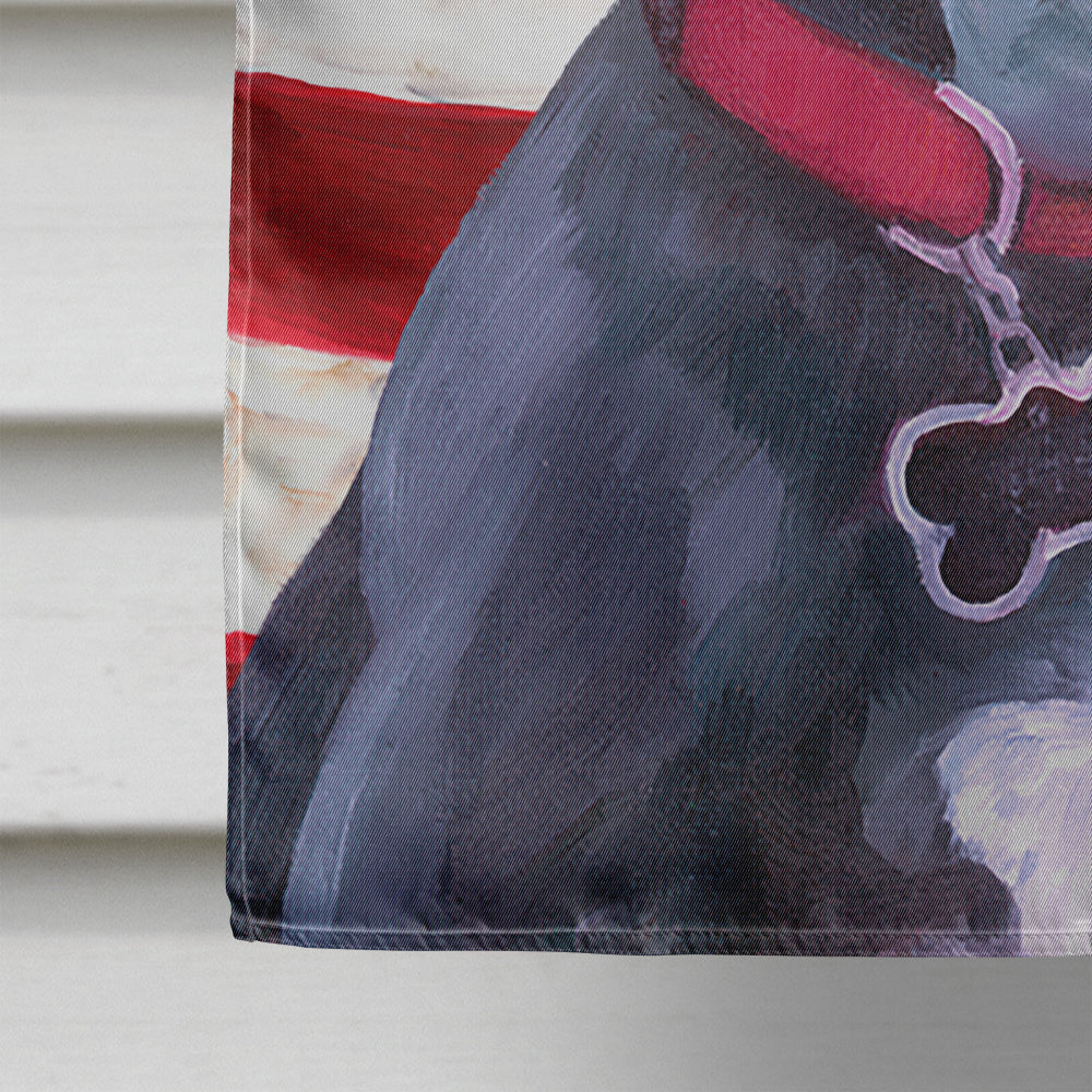 Black Great Dane Puppy USA Patriotic American Flag House Flag 28x40 Porch Sleeve Pole Decorative Outside Yard Banner Artwork Wall Hanging, Polyester