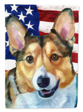 Corgi USA Patriotic American Flag House Flag 28x40 Porch Sleeve Pole Decorative Outside Yard Banner Artwork Wall Hanging, Polyester