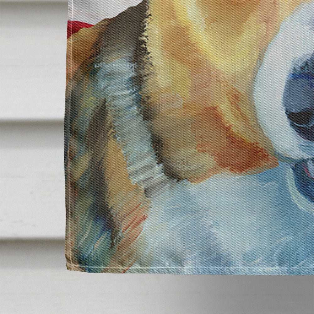 Corgi USA Patriotic American Flag House Flag 28x40 Porch Sleeve Pole Decorative Outside Yard Banner Artwork Wall Hanging, Polyester