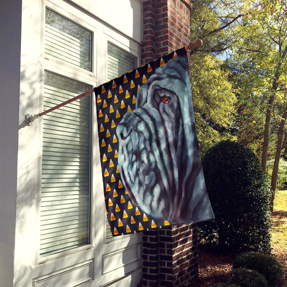 Neapolitan Mastiff Candy Corn Halloween House Flag 28x40 Porch Sleeve Pole Decorative Outside Yard Banner Artwork Wall Hanging, Polyester