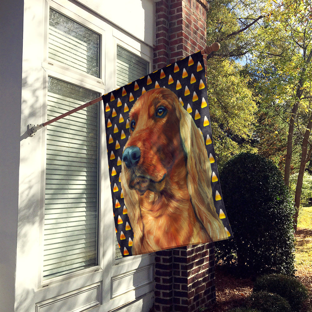Irish Setter Candy Corn Halloween House Flag 28x40 Porch Sleeve Pole Decorative Outside Yard Banner Artwork Wall Hanging, Polyester