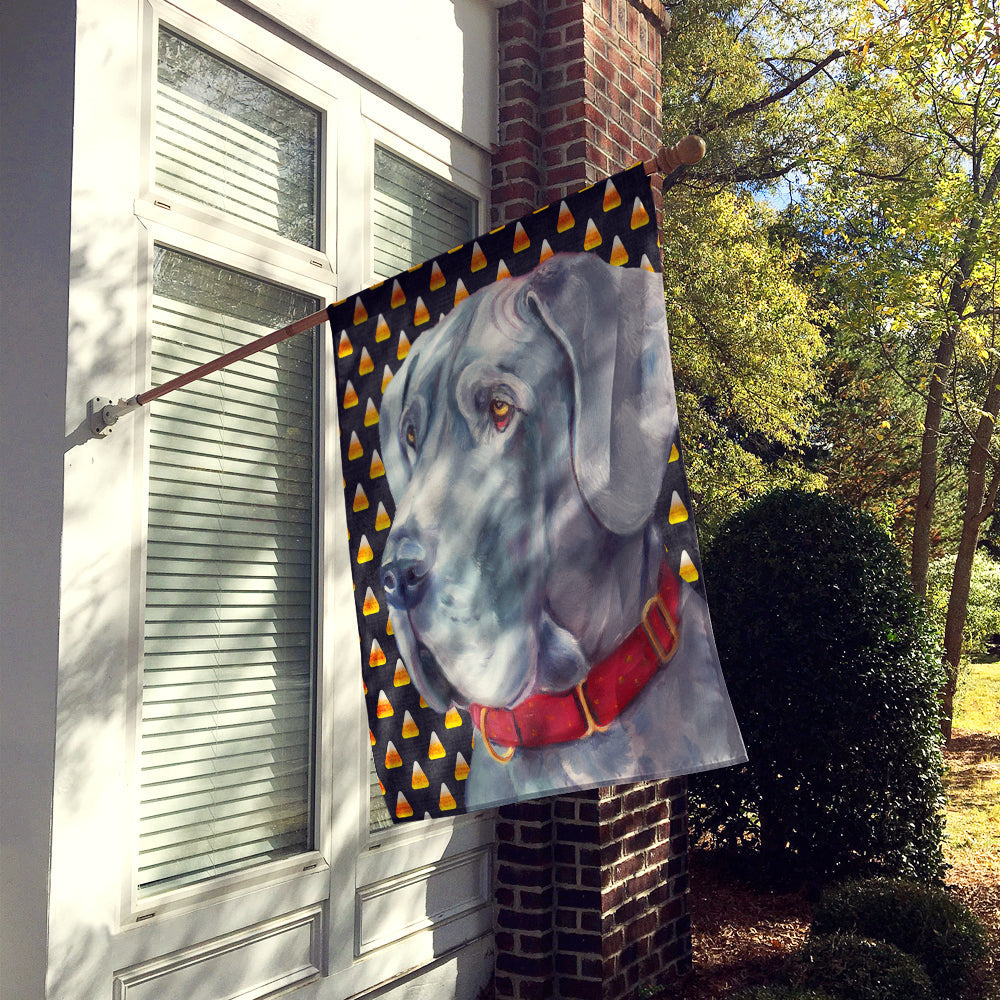Great Dane Candy Corn Halloween House Flag 28x40 Porch Sleeve Pole Decorative Outside Yard Banner Artwork Wall Hanging, Polyester