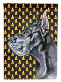 Black Great Dane Candy Corn Halloween House Flag 28x40 Porch Sleeve Pole Decorative Outside Yard Banner Artwork Wall Hanging, Polyester