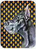 Black Great Dane Candy Corn Halloween Cutting Board Tempered Glass Kitchen Cutting Surface, Heat Resistant Chopping, Non-Slip Feet, Food Prep & Serving