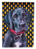 Black Great Dane Puppy Candy Corn Halloween House Flag 28x40 Porch Sleeve Pole Decorative Outside Yard Banner Artwork Wall Hanging, Polyester