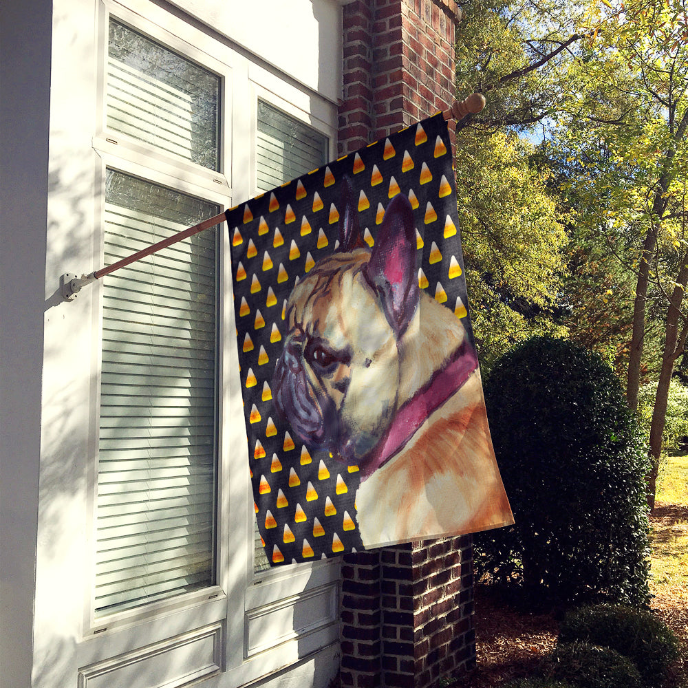 French Bulldog Frenchie Candy Corn Halloween House Flag 28x40 Porch Sleeve Pole Decorative Outside Yard Banner Artwork Wall Hanging, Polyester