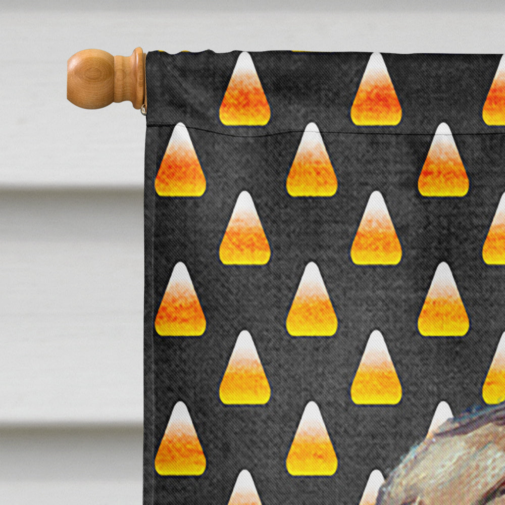 French Bulldog Frenchie Candy Corn Halloween House Flag 28x40 Porch Sleeve Pole Decorative Outside Yard Banner Artwork Wall Hanging, Polyester