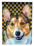 Corgi Candy Corn Halloween House Flag 28x40 Porch Sleeve Pole Decorative Outside Yard Banner Artwork Wall Hanging, Polyester