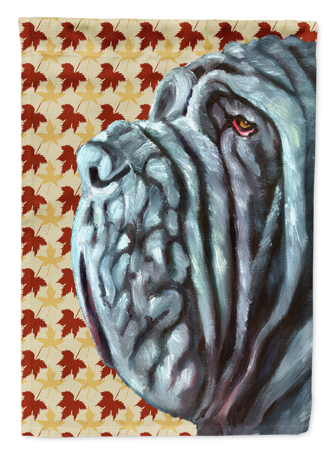 Neapolitan Mastiff Fall Leaves House Flag 28x40 Porch Sleeve Pole Decorative Outside Yard Banner Artwork Wall Hanging, Polyester