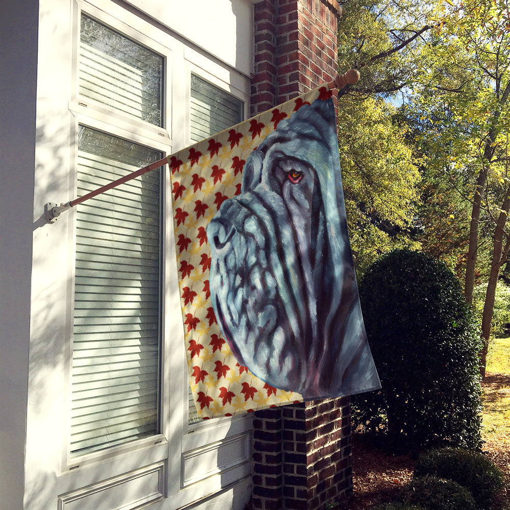 Neapolitan Mastiff Fall Leaves House Flag 28x40 Porch Sleeve Pole Decorative Outside Yard Banner Artwork Wall Hanging, Polyester