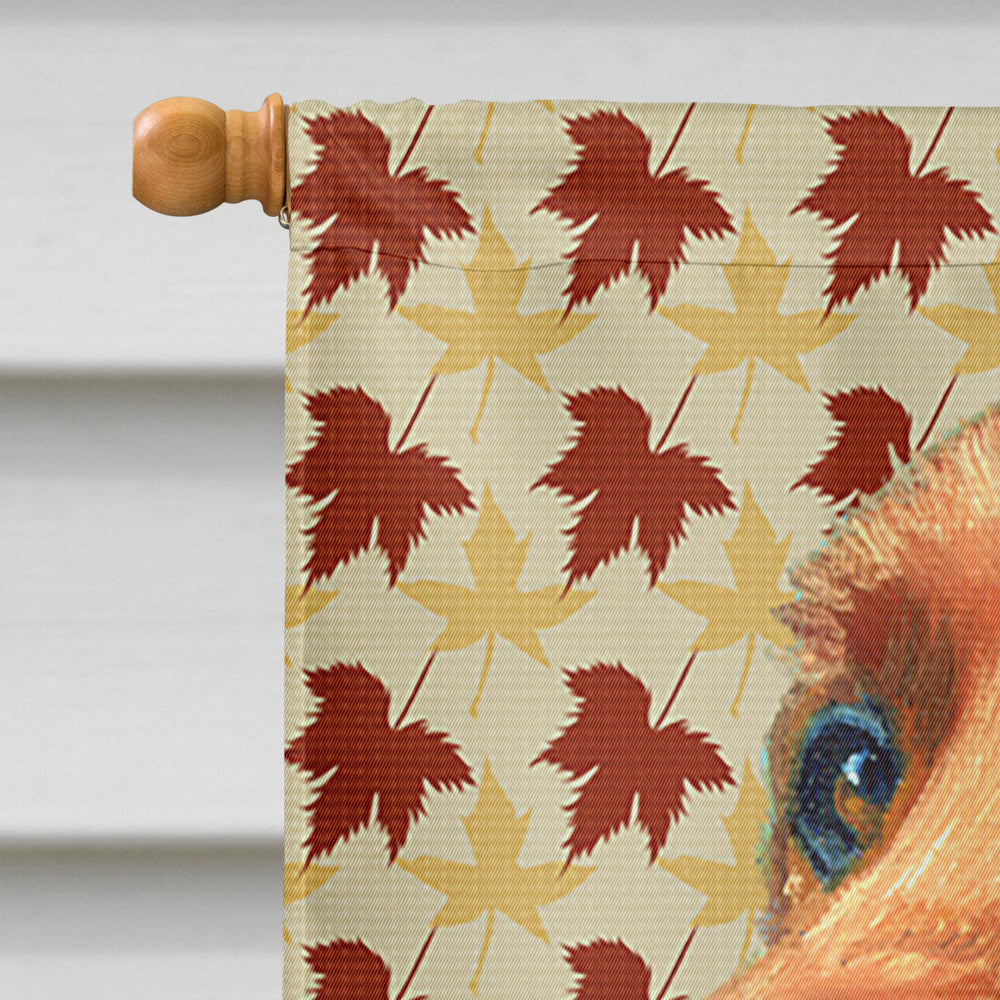 Irish Setter Fall Leaves House Flag 28x40 Porch Sleeve Pole Decorative Outside Yard Banner Artwork Wall Hanging, Polyester