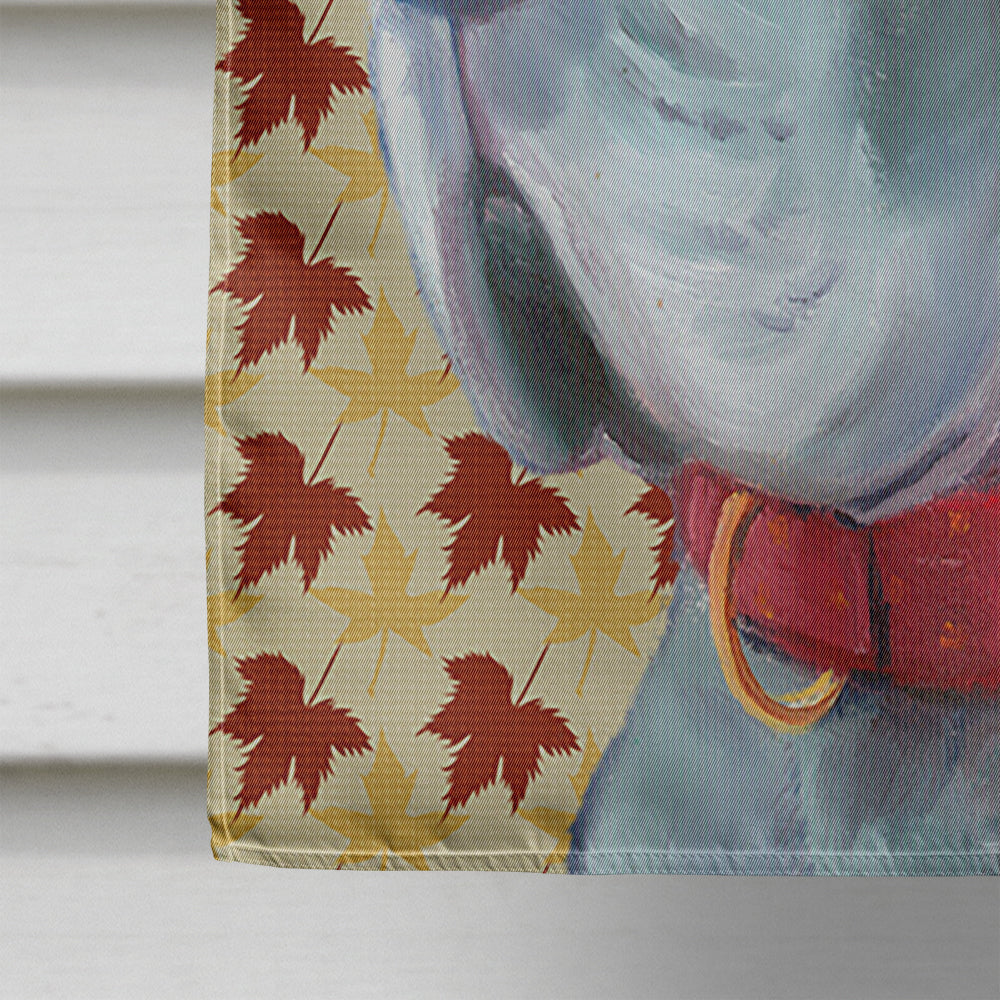 Great Dane Fall Leaves House Flag 28x40 Porch Sleeve Pole Decorative Outside Yard Banner Artwork Wall Hanging, Polyester