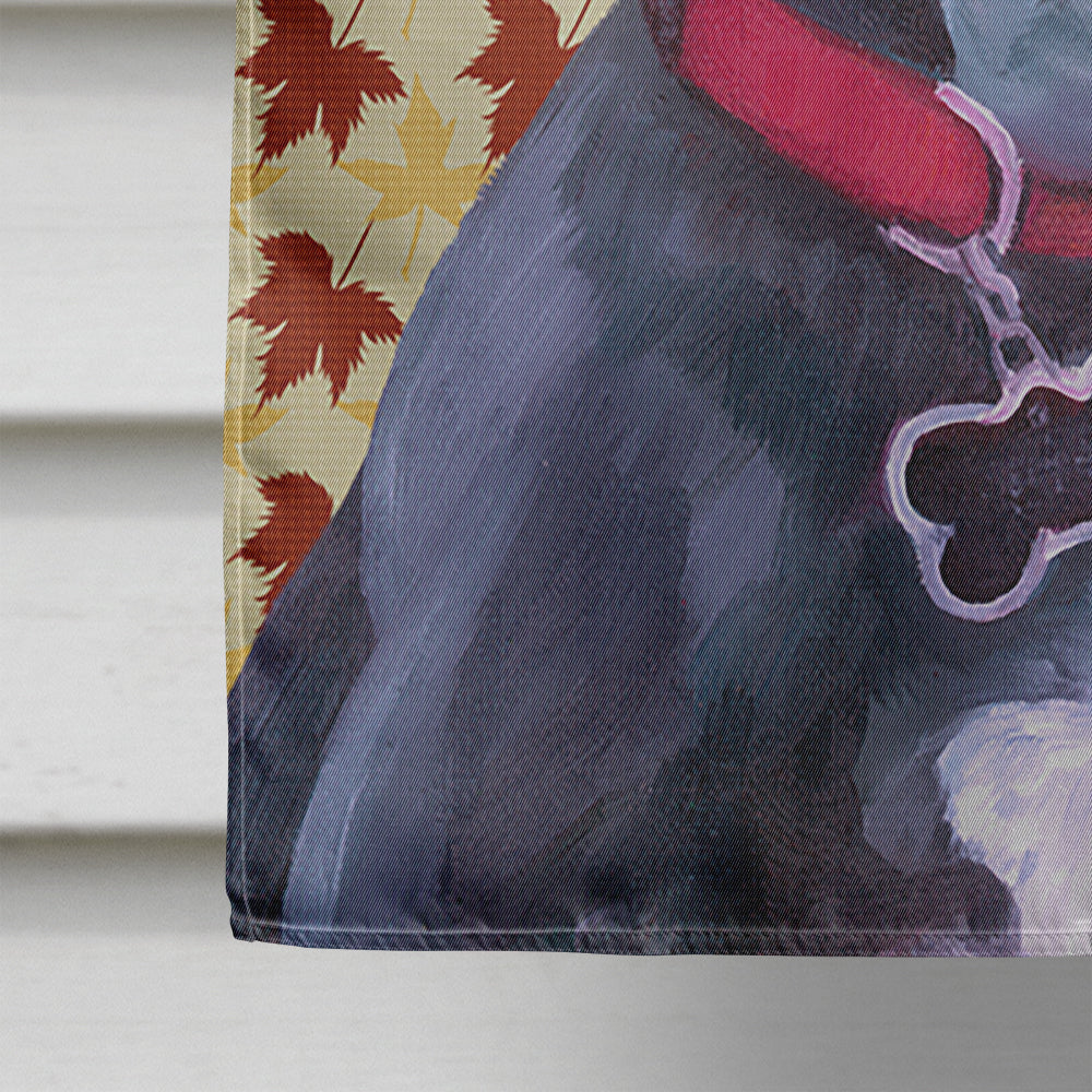 Black Great Dane Puppy Fall Leaves House Flag 28x40 Porch Sleeve Pole Decorative Outside Yard Banner Artwork Wall Hanging, Polyester