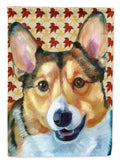 Corgi Fall Leaves House Flag 28x40 Porch Sleeve Pole Decorative Outside Yard Banner Artwork Wall Hanging, Polyester