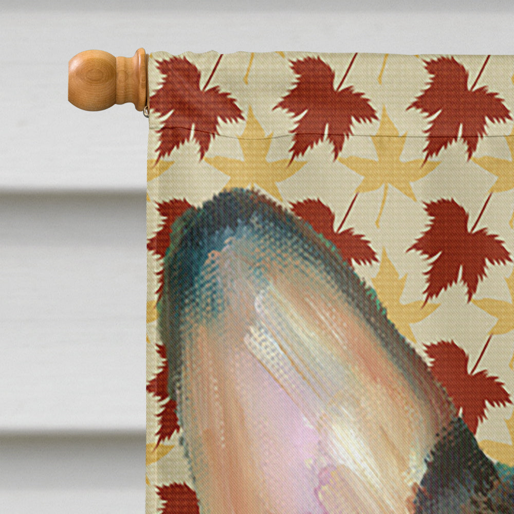 Corgi Fall Leaves House Flag 28x40 Porch Sleeve Pole Decorative Outside Yard Banner Artwork Wall Hanging, Polyester