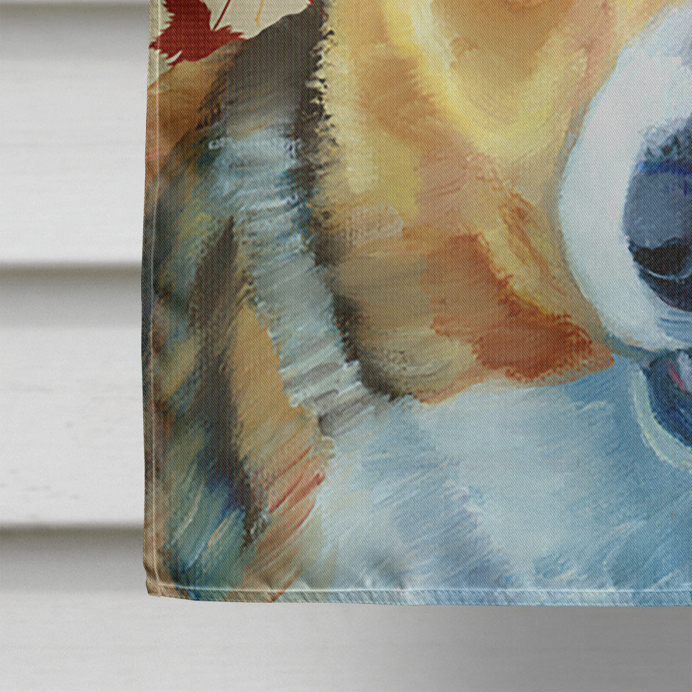 Corgi Fall Leaves House Flag 28x40 Porch Sleeve Pole Decorative Outside Yard Banner Artwork Wall Hanging, Polyester
