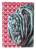 Neapolitan Mastiff Hearts Love and Valentine's Day House Flag 28x40 Porch Sleeve Pole Decorative Outside Yard Banner Artwork Wall Hanging, Polyester