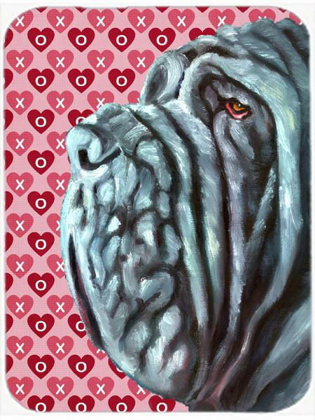 Neapolitan Mastiff Hearts Love and Valentine's Day Cutting Board Tempered Glass Kitchen Cutting Surface, Heat Resistant Chopping, Non-Slip Feet, Food Prep & Serving