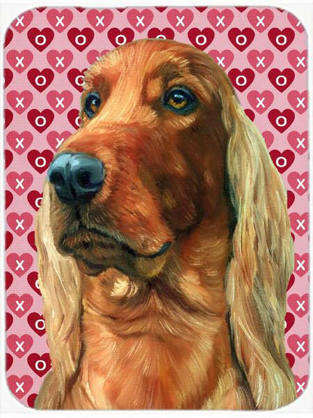 Irish Setter Hearts Love and Valentine's Day Cutting Board Tempered Glass Kitchen Cutting Surface, Heat Resistant Chopping, Non-Slip Feet, Food Prep & Serving