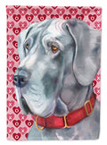 Great Dane Hearts Love and Valentine's Day House Flag 28x40 Porch Sleeve Pole Decorative Outside Yard Banner Artwork Wall Hanging, Polyester