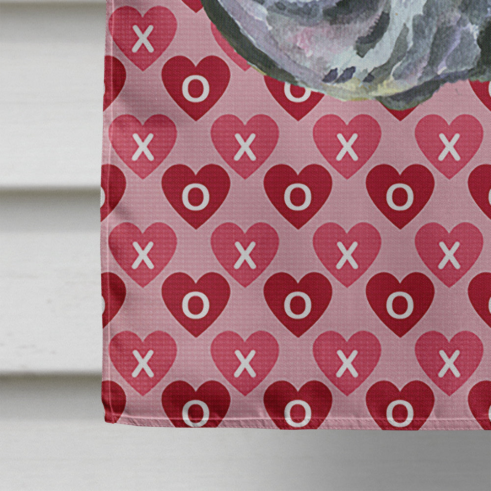 Black Great Dane Hearts Love and Valentine's Day House Flag 28x40 Porch Sleeve Pole Decorative Outside Yard Banner Artwork Wall Hanging, Polyester