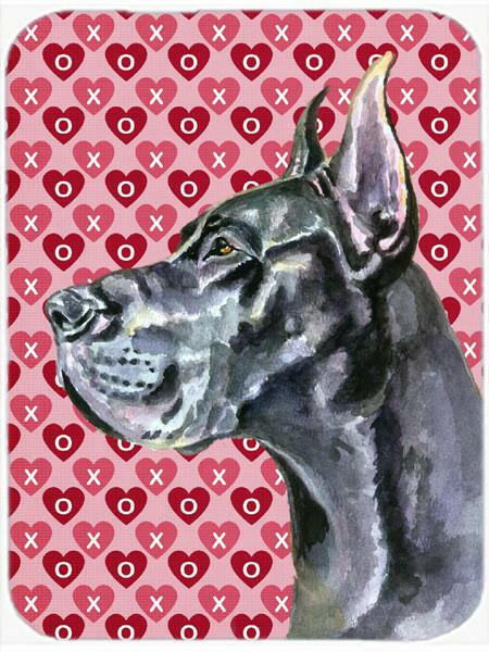 Black Great Dane Hearts Love and Valentine's Day Cutting Board Tempered Glass Kitchen Cutting Surface, Heat Resistant Chopping, Non-Slip Feet, Food Prep & Serving