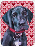 Black Great Dane Puppy Hearts Love and Valentine's Day Cutting Board Tempered Glass Kitchen Cutting Surface, Heat Resistant Chopping, Non-Slip Feet, Food Prep & Serving