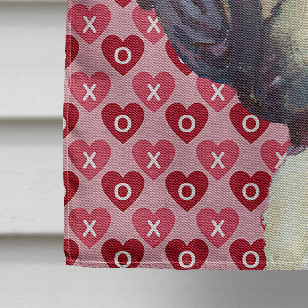 French Bulldog Frenchie Hearts Love and Valentine's Day House Flag 28x40 Porch Sleeve Pole Decorative Outside Yard Banner Artwork Wall Hanging, Polyester