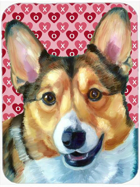 Corgi Hearts Love and Valentine's Day Cutting Board Tempered Glass Kitchen Cutting Surface, Heat Resistant Chopping, Non-Slip Feet, Food Prep & Serving