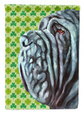 Neapolitan Mastiff St. Patrick's Day Shamrock House Flag 28x40 Porch Sleeve Pole Decorative Outside Yard Banner Artwork Wall Hanging, Polyester