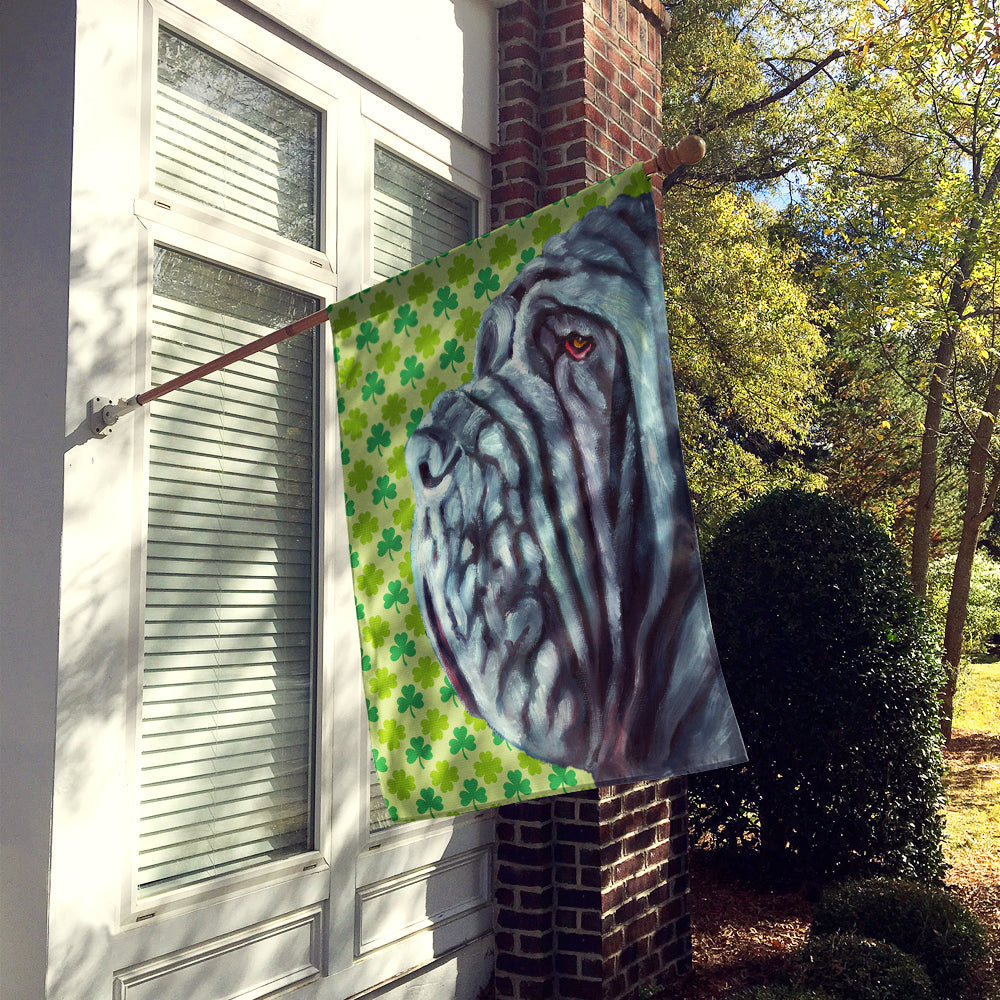 Neapolitan Mastiff St. Patrick's Day Shamrock House Flag 28x40 Porch Sleeve Pole Decorative Outside Yard Banner Artwork Wall Hanging, Polyester