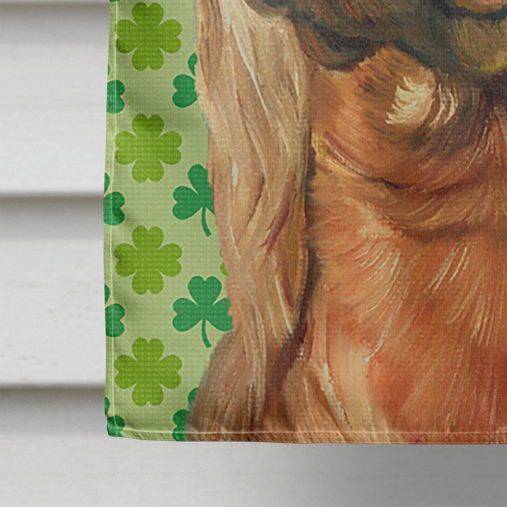 Irish Setter St. Patrick's Day Shamrock House Flag 28x40 Porch Sleeve Pole Decorative Outside Yard Banner Artwork Wall Hanging, Polyester