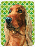 Irish Setter St. Patrick's Day Shamrock Cutting Board Tempered Glass Kitchen Cutting Surface, Heat Resistant Chopping, Non-Slip Feet, Food Prep & Serving