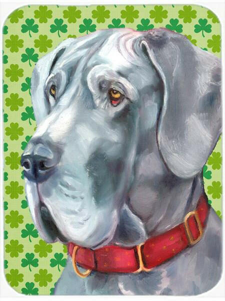 Great Dane St. Patrick's Day Shamrock Cutting Board Tempered Glass Kitchen Cutting Surface, Heat Resistant Chopping, Non-Slip Feet, Food Prep & Serving