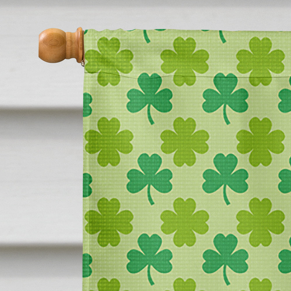 Black Great Dane St. Patrick's Day Shamrock House Flag 28x40 Porch Sleeve Pole Decorative Outside Yard Banner Artwork Wall Hanging, Polyester