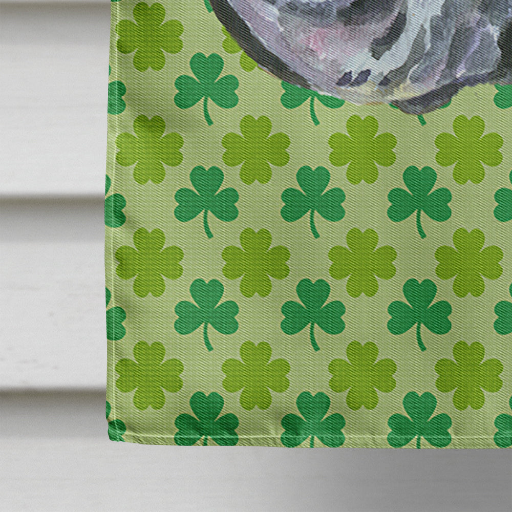 Black Great Dane St. Patrick's Day Shamrock House Flag 28x40 Porch Sleeve Pole Decorative Outside Yard Banner Artwork Wall Hanging, Polyester