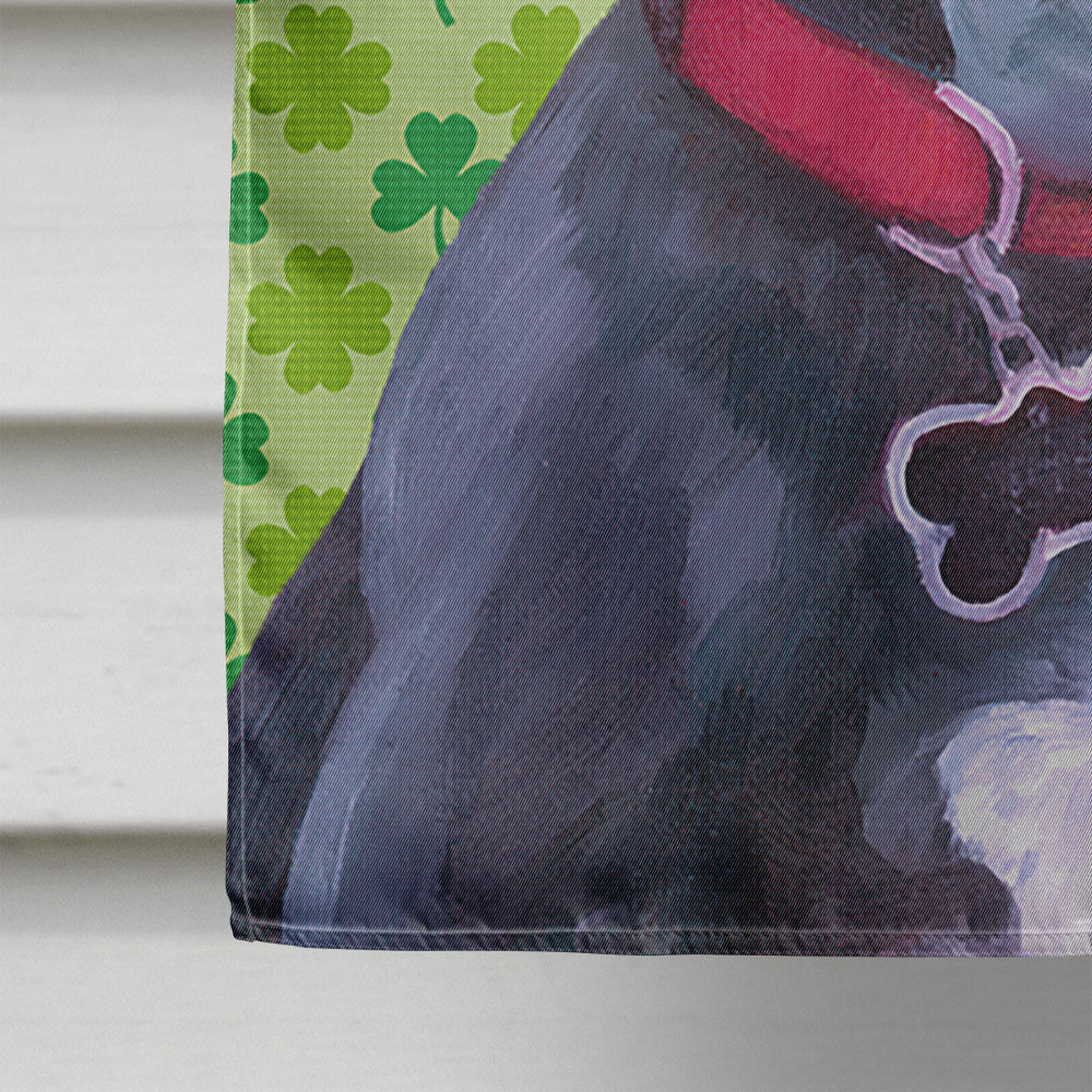 Black Great Dane Puppy St. Patrick's Day Shamrock House Flag 28x40 Porch Sleeve Pole Decorative Outside Yard Banner Artwork Wall Hanging, Polyester