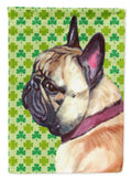 French Bulldog Frenchie St. Patrick's Day Shamrock House Flag 28x40 Porch Sleeve Pole Decorative Outside Yard Banner Artwork Wall Hanging, Polyester