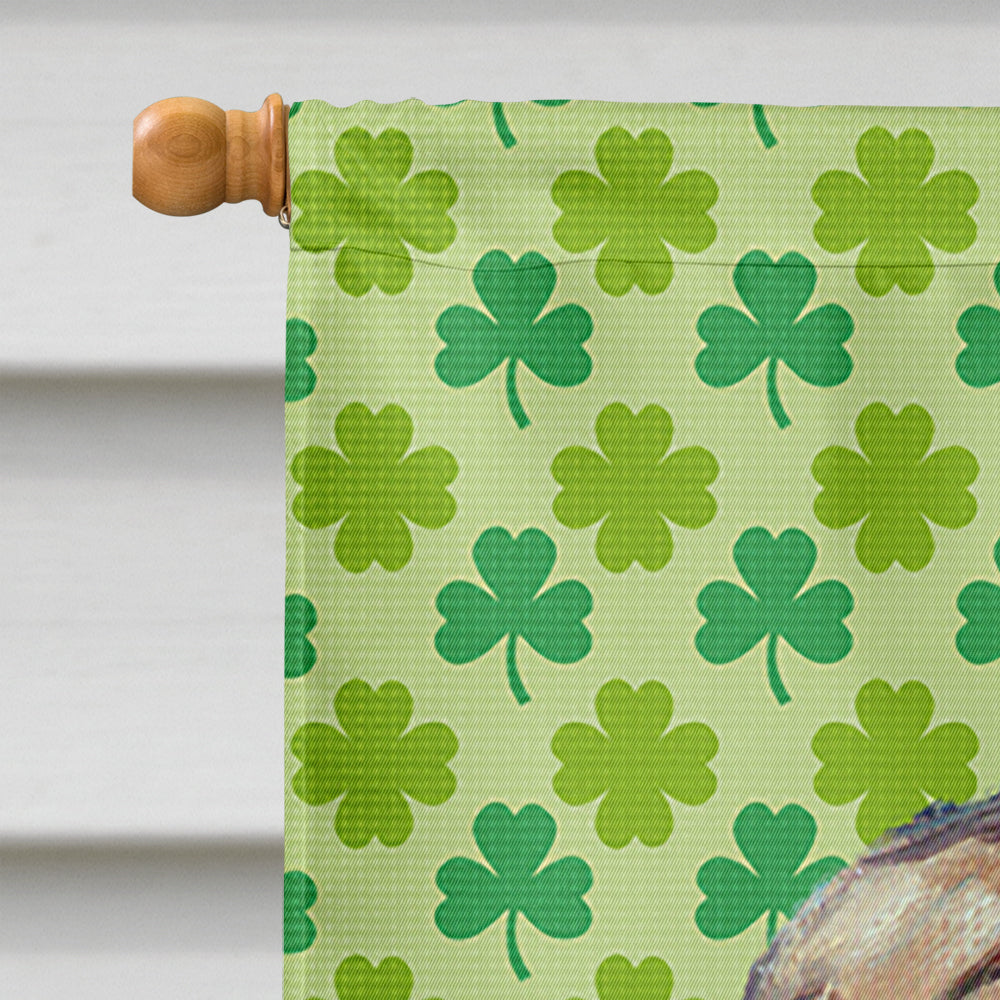 French Bulldog Frenchie St. Patrick's Day Shamrock House Flag 28x40 Porch Sleeve Pole Decorative Outside Yard Banner Artwork Wall Hanging, Polyester