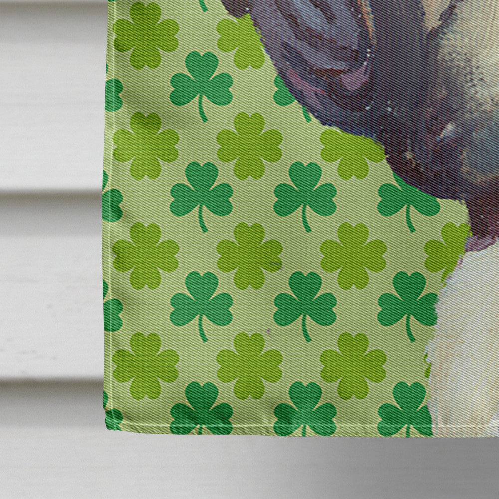 French Bulldog Frenchie St. Patrick's Day Shamrock House Flag 28x40 Porch Sleeve Pole Decorative Outside Yard Banner Artwork Wall Hanging, Polyester