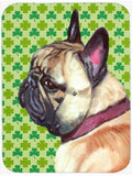 French Bulldog Frenchie St. Patrick's Day Shamrock Cutting Board Tempered Glass Kitchen Cutting Surface, Heat Resistant Chopping, Non-Slip Feet, Food Prep & Serving