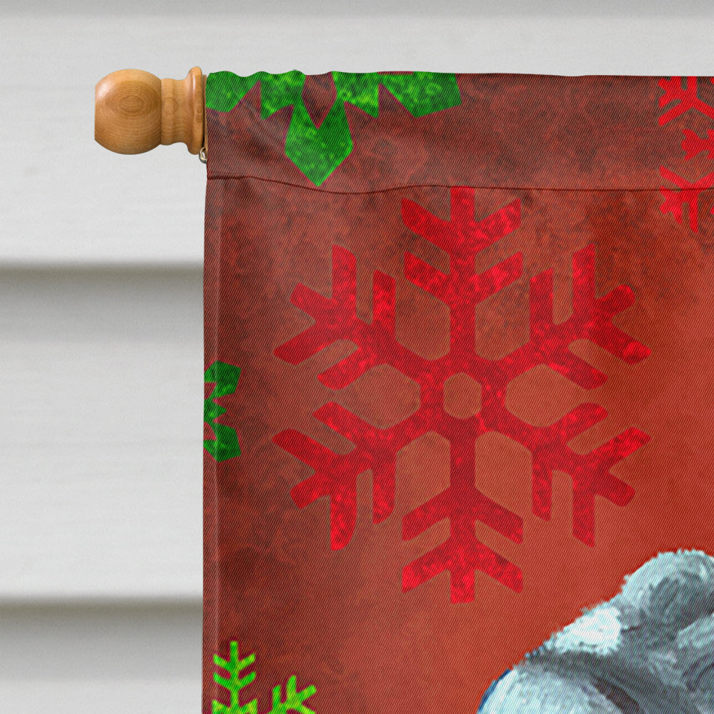 Neapolitan Mastiff Red Snowflakes Holiday Christmas House Flag 28x40 Porch Sleeve Pole Decorative Outside Yard Banner Artwork Wall Hanging, Polyester